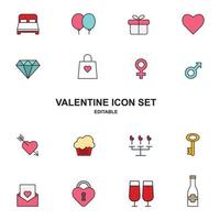 set di icone di San Valentino vettore