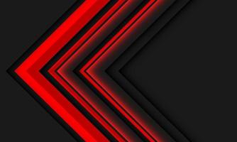 linee rosse astratte freccia direzione geometrica sul design grigio moderno sfondo futuristico vettore