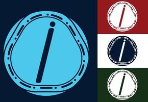 i lettera logo e modello di design dell'icona vettore