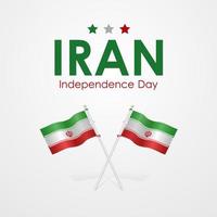 illustrazione vettoriale del giorno dell'indipendenza dell'Iran con combinazione di colori verde-bianco-rosso e grigio