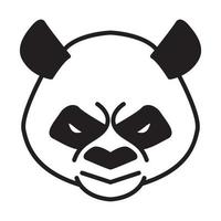 testa cartone animato panda arrabbiato logo design vettore icona simbolo illustrazione