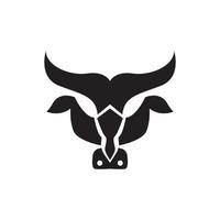 faccia strana mucca nera logo design, vettore grafico simbolo icona illustrazione idea creativa
