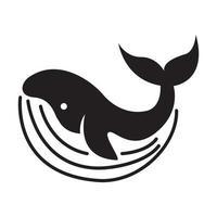 disegno grafico dell'illustrazione dell'icona del vettore del simbolo del logo moderno della balena blu