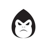 viso carino gorilla kid logo design grafico vettoriale simbolo icona illustrazione idea creativa
