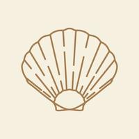 linee vintage shell mare logo design icona vettore simbolo illustrazione