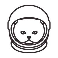 testa cane astronauta logo simbolo icona vettore illustrazione graphic design