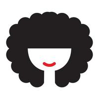 donne testa crespa carino logo simbolo icona vettore illustrazione grafica design