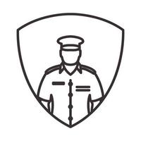 disegno grafico dell'illustrazione dell'icona del vettore del simbolo del logo delle linee di guardia sicure della polizia