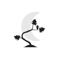 alberi bonsai con gufo logo design vettore grafico simbolo icona illustrazione idea creativa