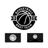 logo sportivo distintivo della lega di basket vettore