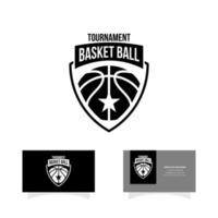 logo sportivo distintivo della lega di basket vettore