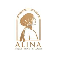 modello di progettazione del logo hijab semplice delle donne vettore