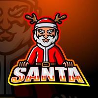 design del logo esport della mascotte di babbo natale vettore