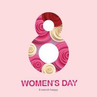felice festa della donna 8 marzo internazionale rosa poster logo concetto ragazza primavera vettore