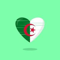 illustrazione di amore a forma di bandiera dell'Algeria vettore