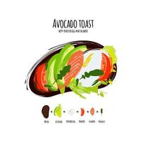 illustrazione vettoriale toast di avocado.