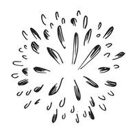doodle starburst isolato su sfondo bianco disegnato a mano da sunburst. elementi di design. illustrazione vettoriale. vettore