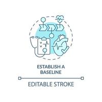 stabilire l'icona del concetto blu di base. controlli annuali motivo idea astratta linea sottile illustrazione. informazioni personali del paziente. disegno a colori di contorno isolato vettoriale. tratto modificabile vettore