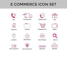 set di icone della linea di e-commerce icona dello shopping online set tratto modificabile vettore