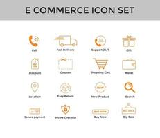 set di icone della linea di e-commerce icona dello shopping online set tratto modificabile vettore