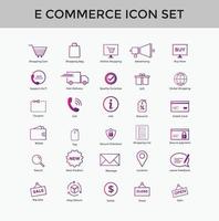 set di icone della linea di e-commerce icona dello shopping online set tratto modificabile vettore