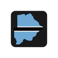 sagoma mappa botswana con bandiera su sfondo nero vettore