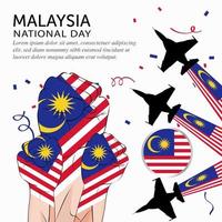 buona festa nazionale malesia. banner, biglietto di auguri, design volantino. disegno del modello di poster vettore