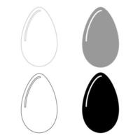uovo l'icona di colore grigio nero impostato vettore