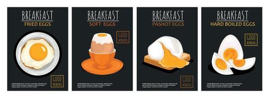 poster di pasti a base di uova per la colazione vettore