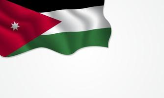 illustrazione sventolante bandiera giordania con spazio di copia su sfondo isolato vettore