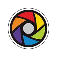 icona dell'obiettivo della fotocamera colorato vettore