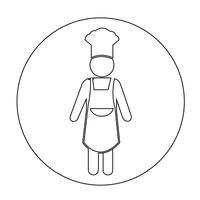 Icona della gente del cuoco unico vettore