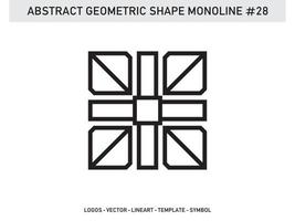 vettore di disegno geometrico a forma di lineart monolinea gratuito