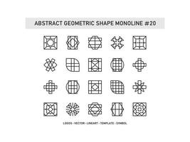 set di piastrelle monoline di forma geometrica astratta design vettoriale in ceramica pro