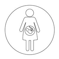 Icona della donna incinta vettore