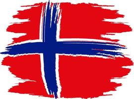 bandiera della Norvegia. bandiera della Norvegia dipinta a pennello. bandiera della Norvegia con texture grunge. illustrazione vettoriale