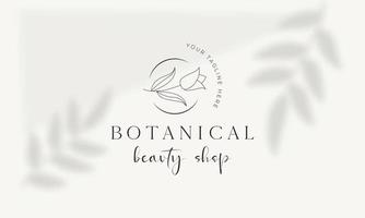 logo disegnato a mano di elemento floreale botanico con fiori selvatici e foglie. logo per spa e salone di bellezza, boutique, negozio biologico, matrimonio, designer floreale, interni, fotografia, cosmetici. vettore