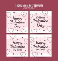 buon San Valentino. celebrato a febbraio. post sui social media, poster, banner web, area spaziale e sfondo vettore