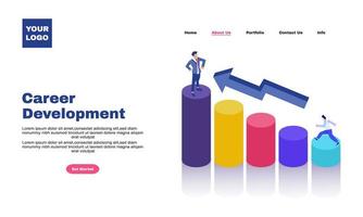 illustrazione piana del modello di concetto di progettazione di sviluppo di carriera creativa vettore