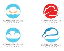 Icone di dati e simboli di server logo nuvola vettore