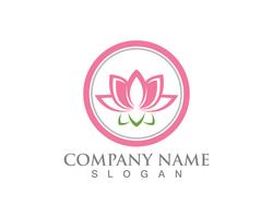 Lotus Flower Sign per Wellness, Spa e Yoga. Illustrazione vettoriale