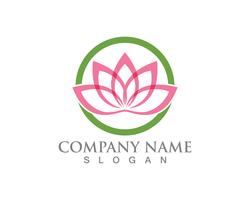 Lotus Flower Sign per Wellness, Spa e Yoga. Illustrazione vettoriale