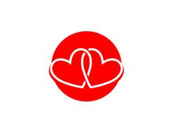 Amore icone rosse Logo e simboli modello di vettore