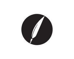 La penna della piuma scrive le icone di app del modello di logo del segno vettore