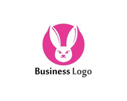 Modello di disegno di icona di vettore del modello di logo del coniglio app