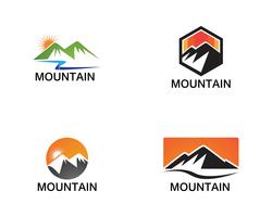 Ispirazioni minimaliste di progettazione di logo di Mountain Landscape vettore