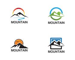 Ispirazioni minimaliste di progettazione di logo di Mountain Landscape vettore