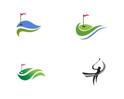 Elementi di simboli delle icone del club di golf e immagini di vettore di logo
