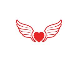 Amore ala Logo e simboli modello di vettore