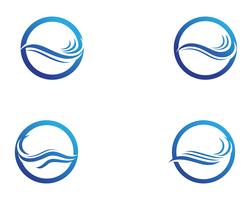 Progettazione dell&#39;illustrazione di vettore del modello di Logo dell&#39;onda di acqua